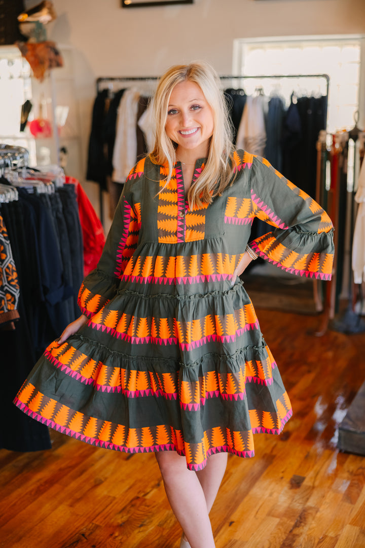 Jacquard Tiered Dress