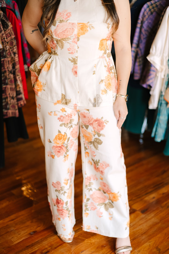 Floral Print Wide Leg Pant