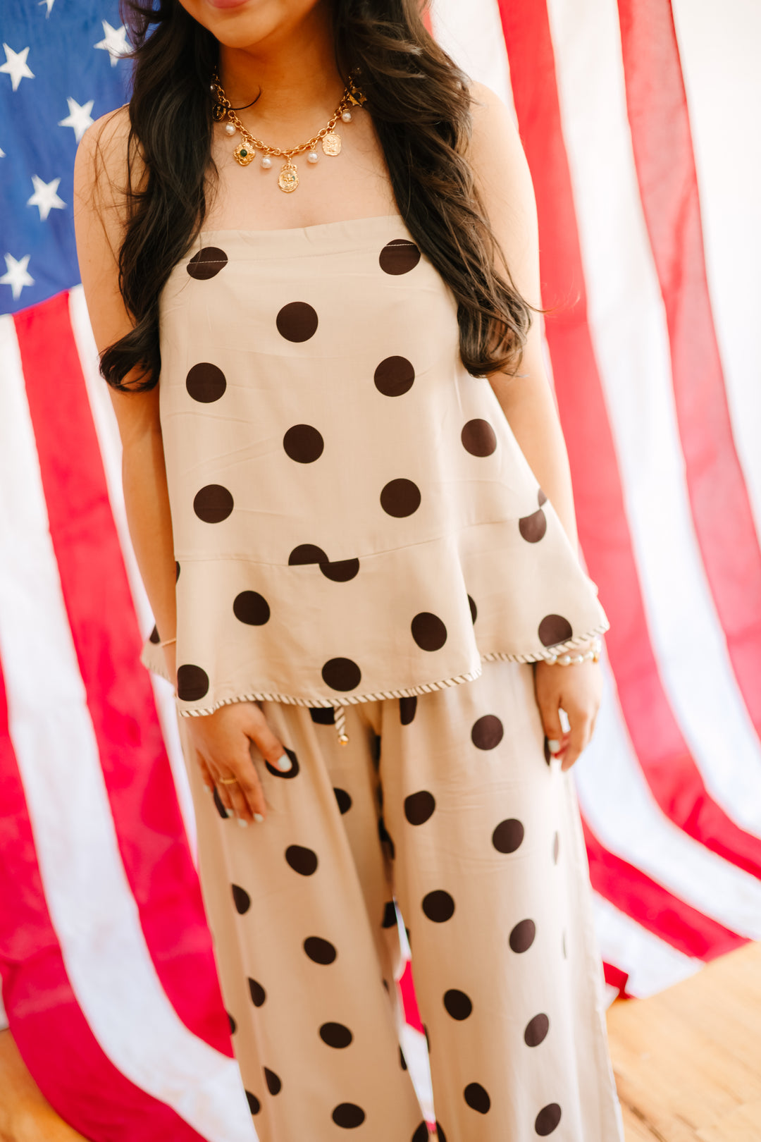 Polka Dot Peplum Top