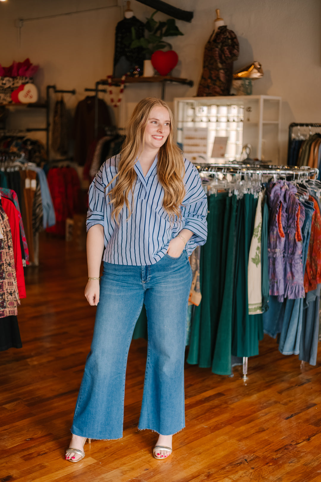 Striped Collared Chic Blouse