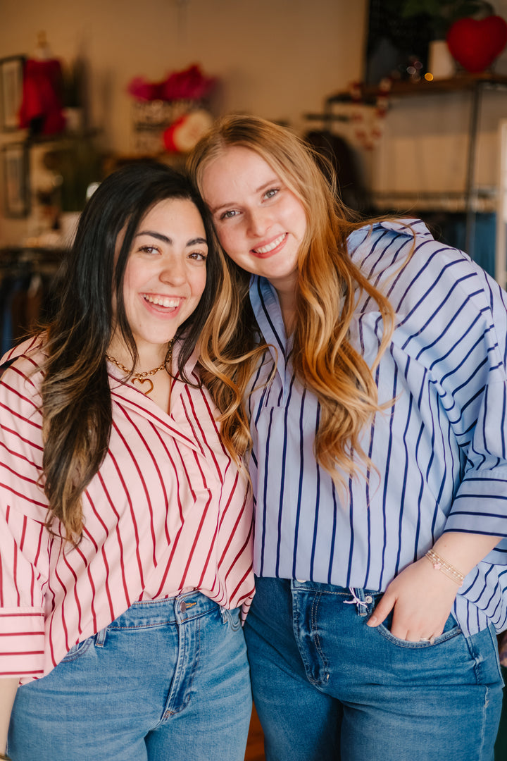 Striped Collared Chic Blouse