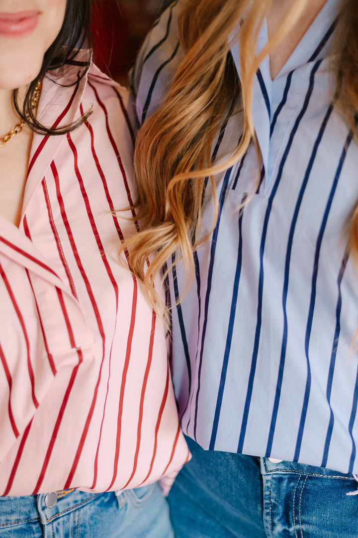 Striped Collared Chic Blouse