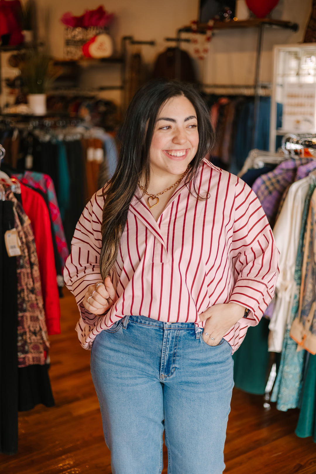 Striped Collared Chic Blouse