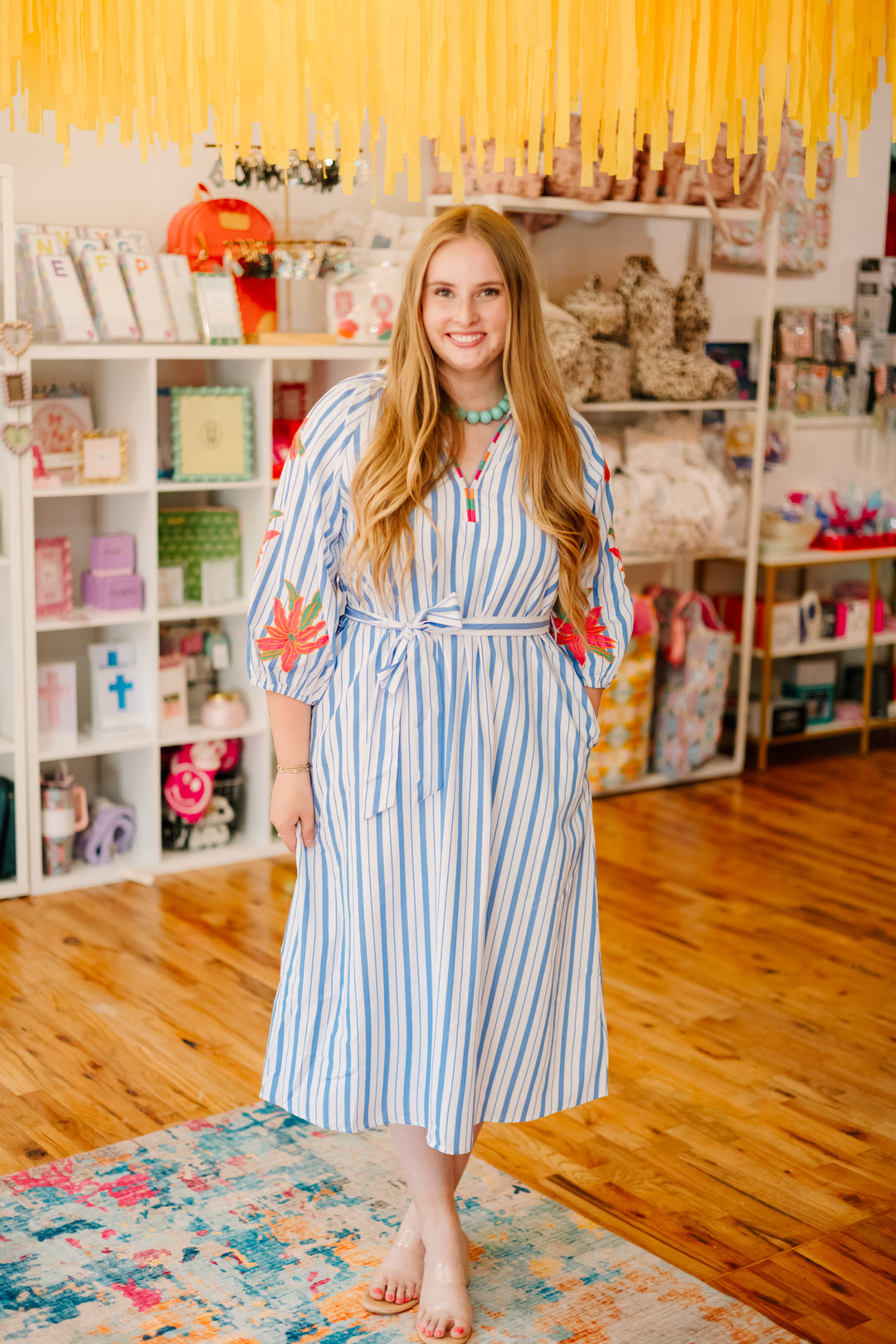 Striped Floral Dress