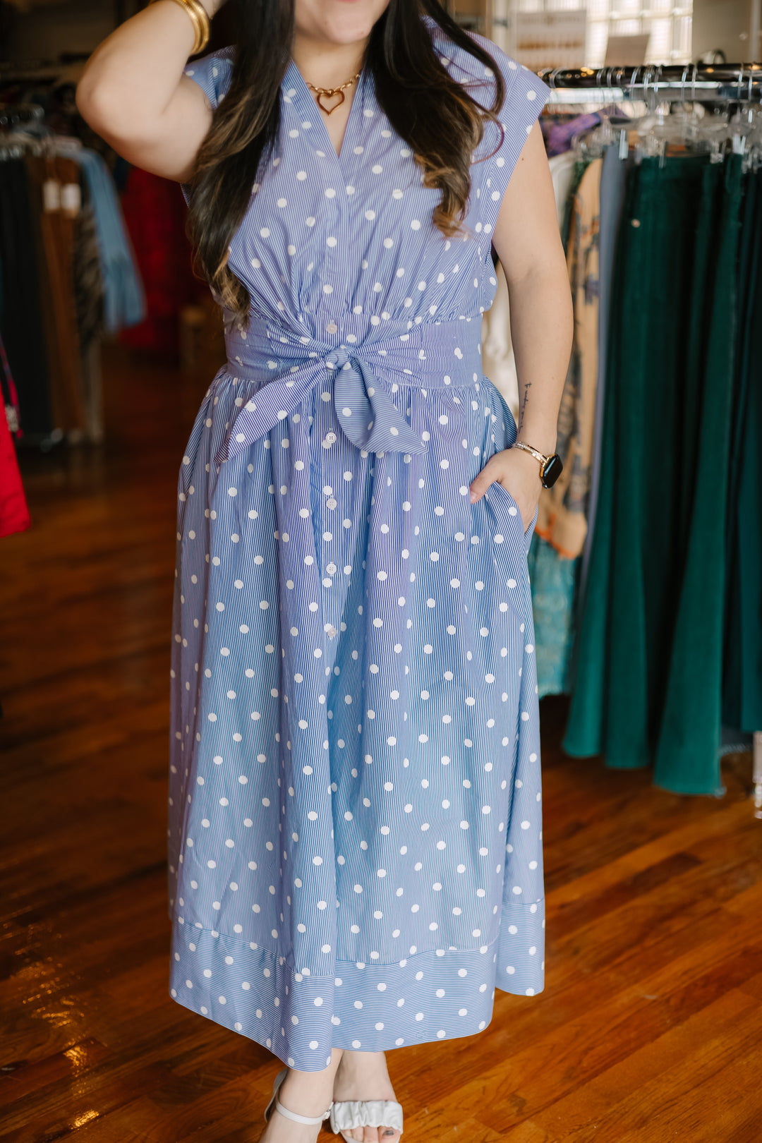 Cap Sleeve Button Down Dress