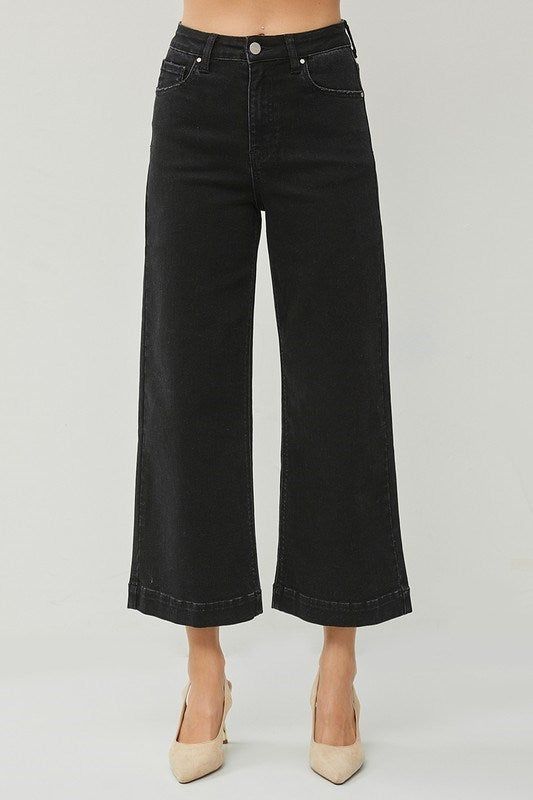 High Rise Wide Ankle Jeans