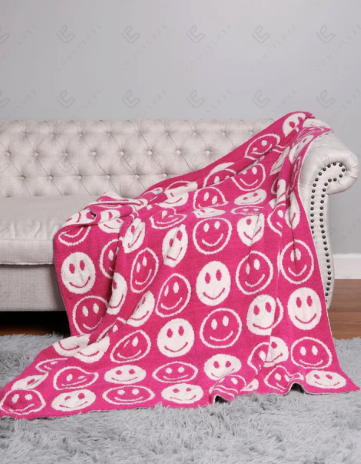Small Happy Face Throw Blanket