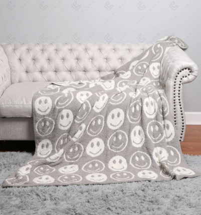 Small Happy Face Throw Blanket
