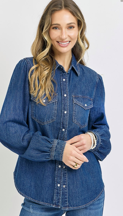 Shirring Sleeve Relaxed Shirt