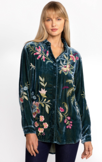 Julianna Velvet Oversized Shirt