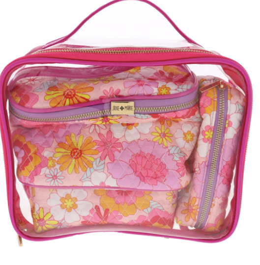 Flower Power Clear Toiletry Bag