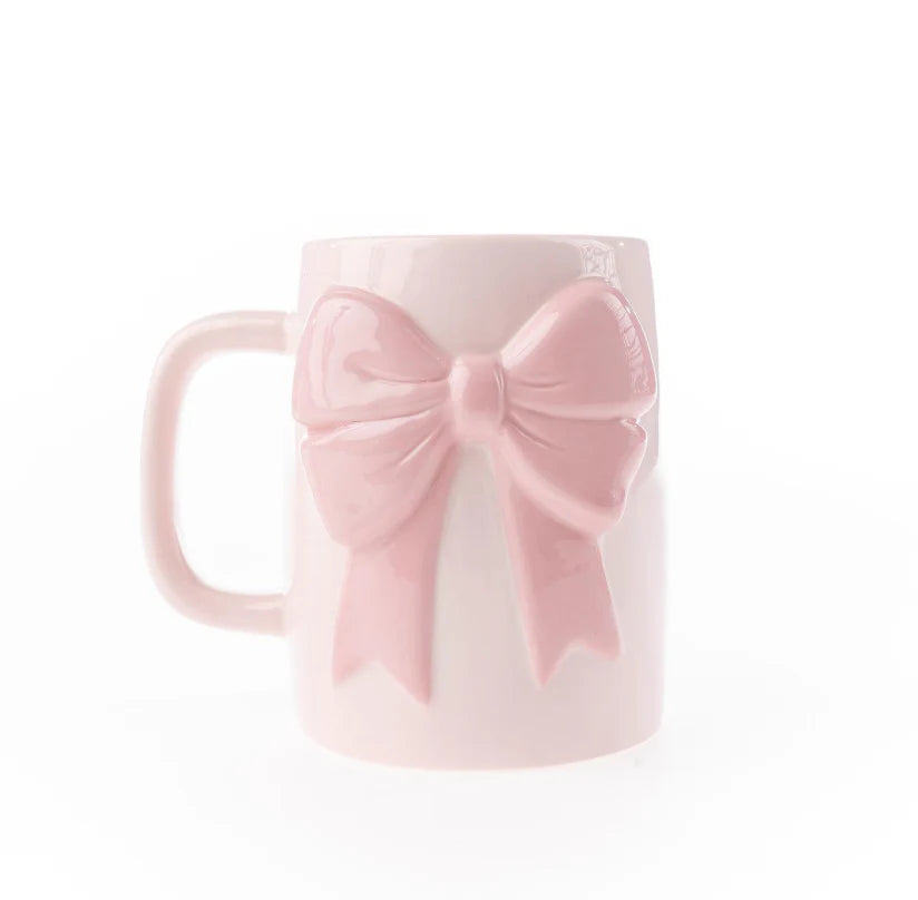 Ceramic Bow Mug - Pink