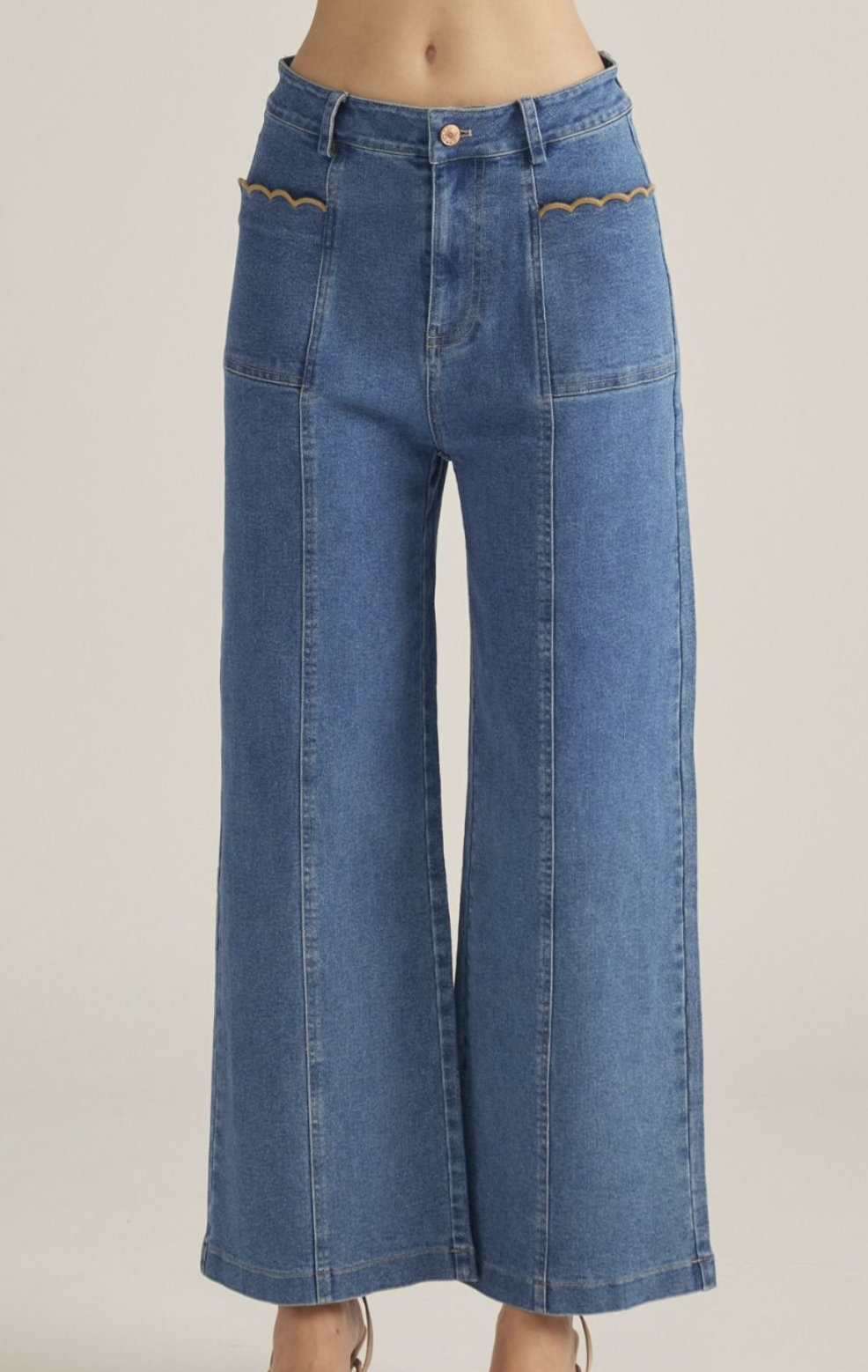 Scallop Pocket Denim Pant