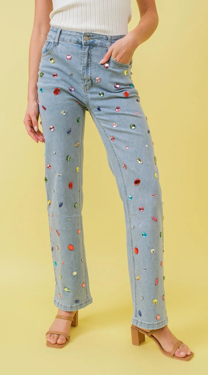 Mid Rise Jewel Jean