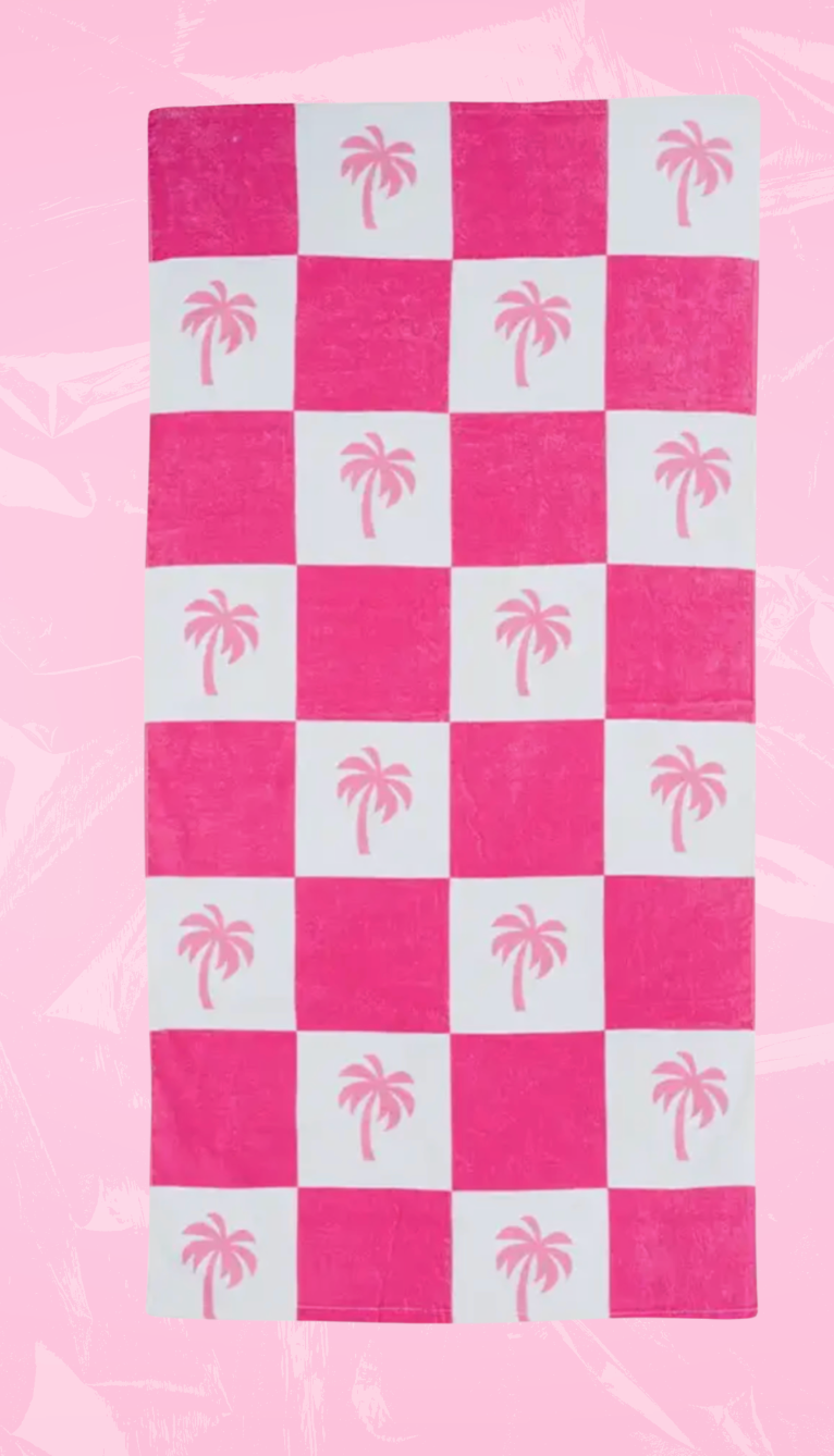Checker Palm Pool Towel