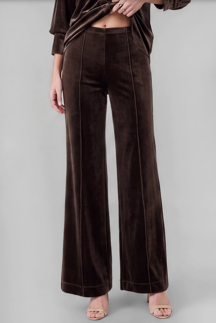 Velvet Pintuck Seam Pant