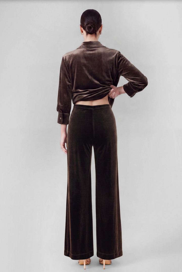 Velvet Pintuck Seam Pant