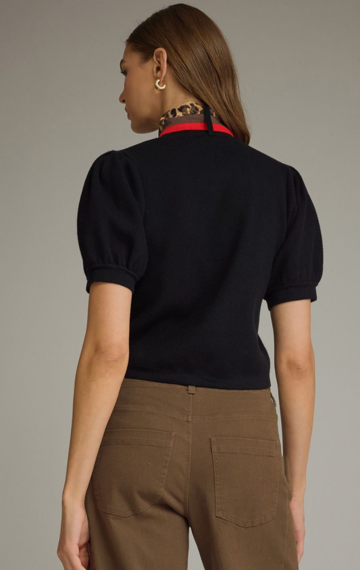 Knit Top W Detachable Scarf