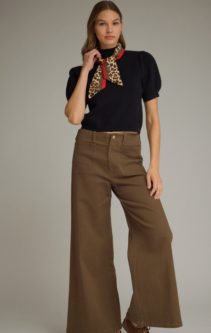 Knit Top W Detachable Scarf