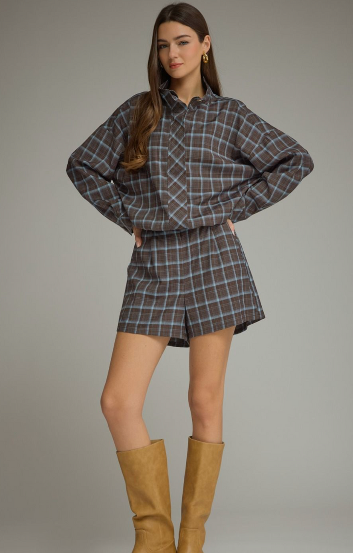 Plaid Zip Up Jacket