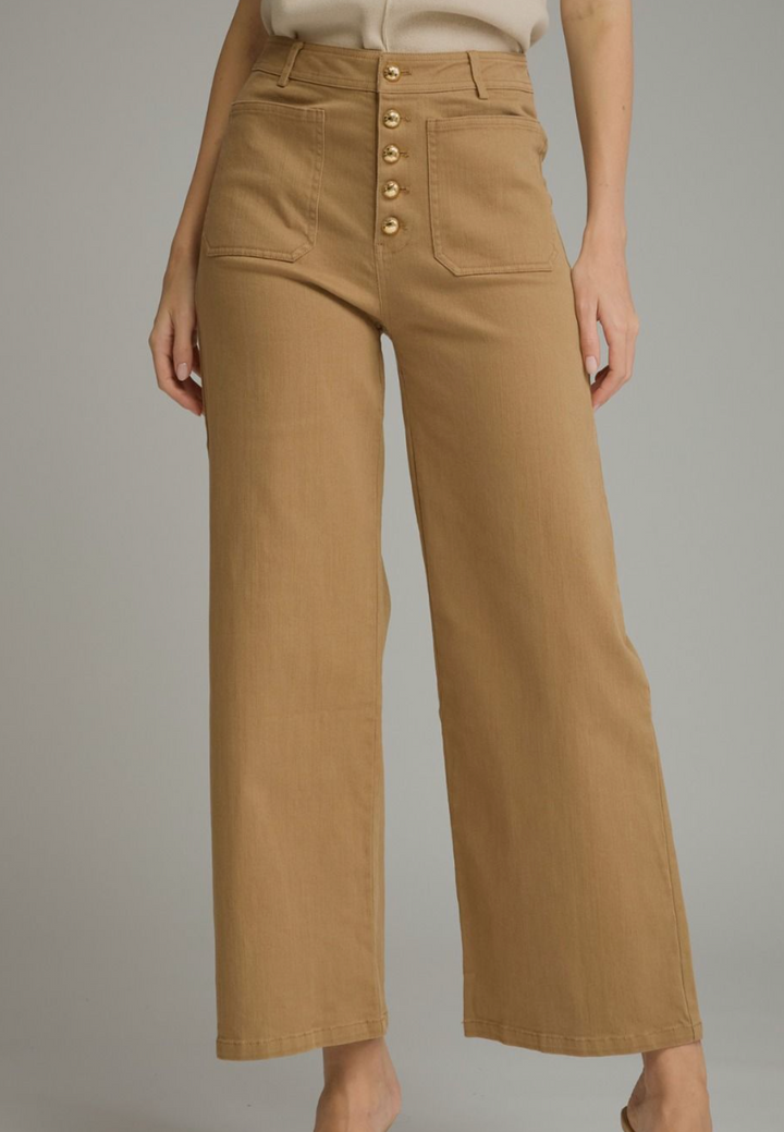 Solid wide leg pants