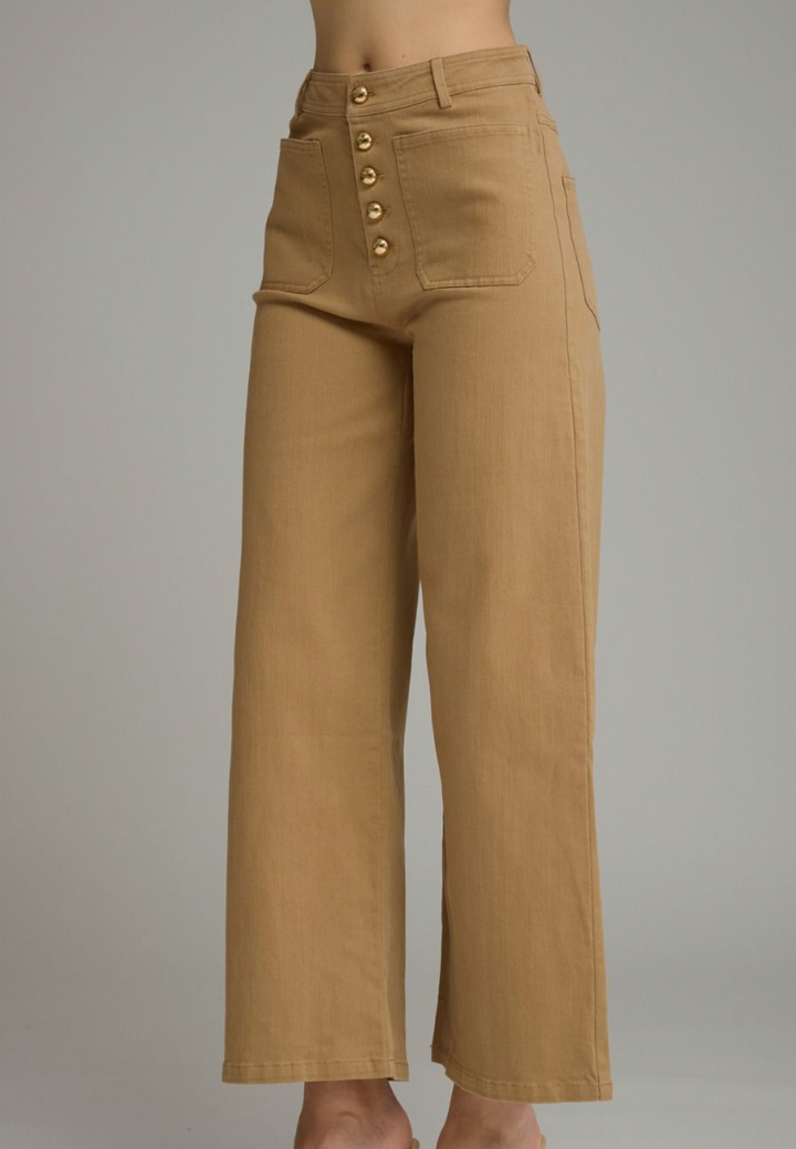 Solid wide leg pants