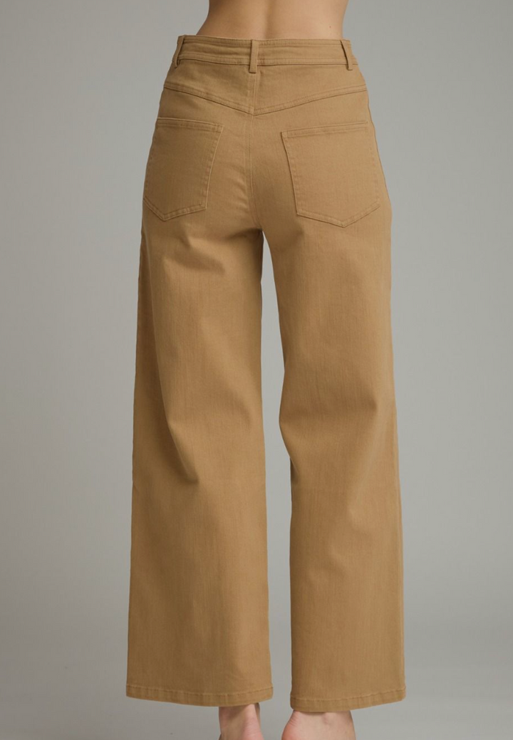 Solid wide leg pants