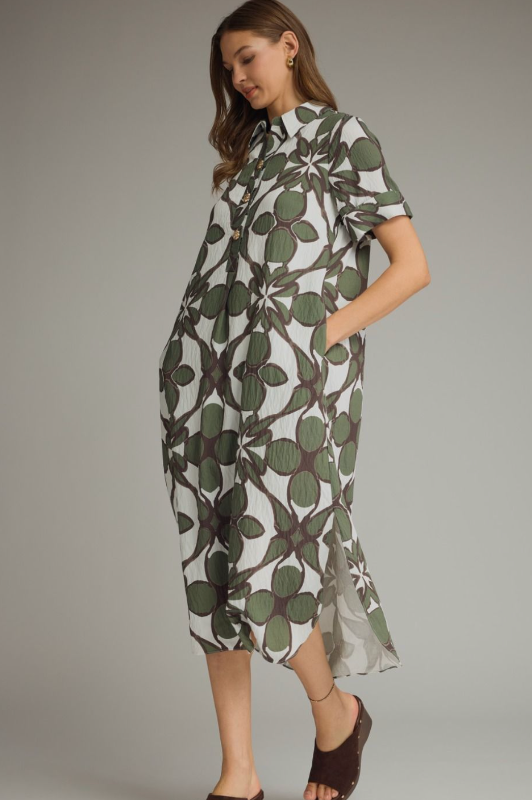 Printed Short Sleeve Dress