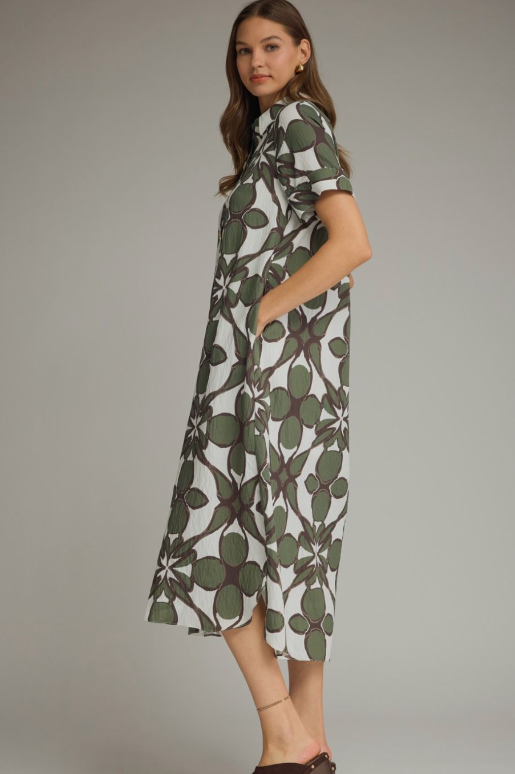 Printed Short Sleeve Dress