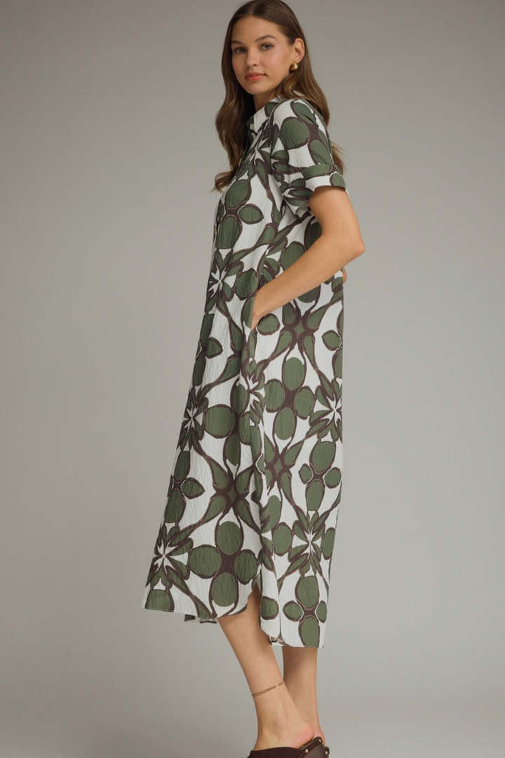 Printed Short Sleeve Dress