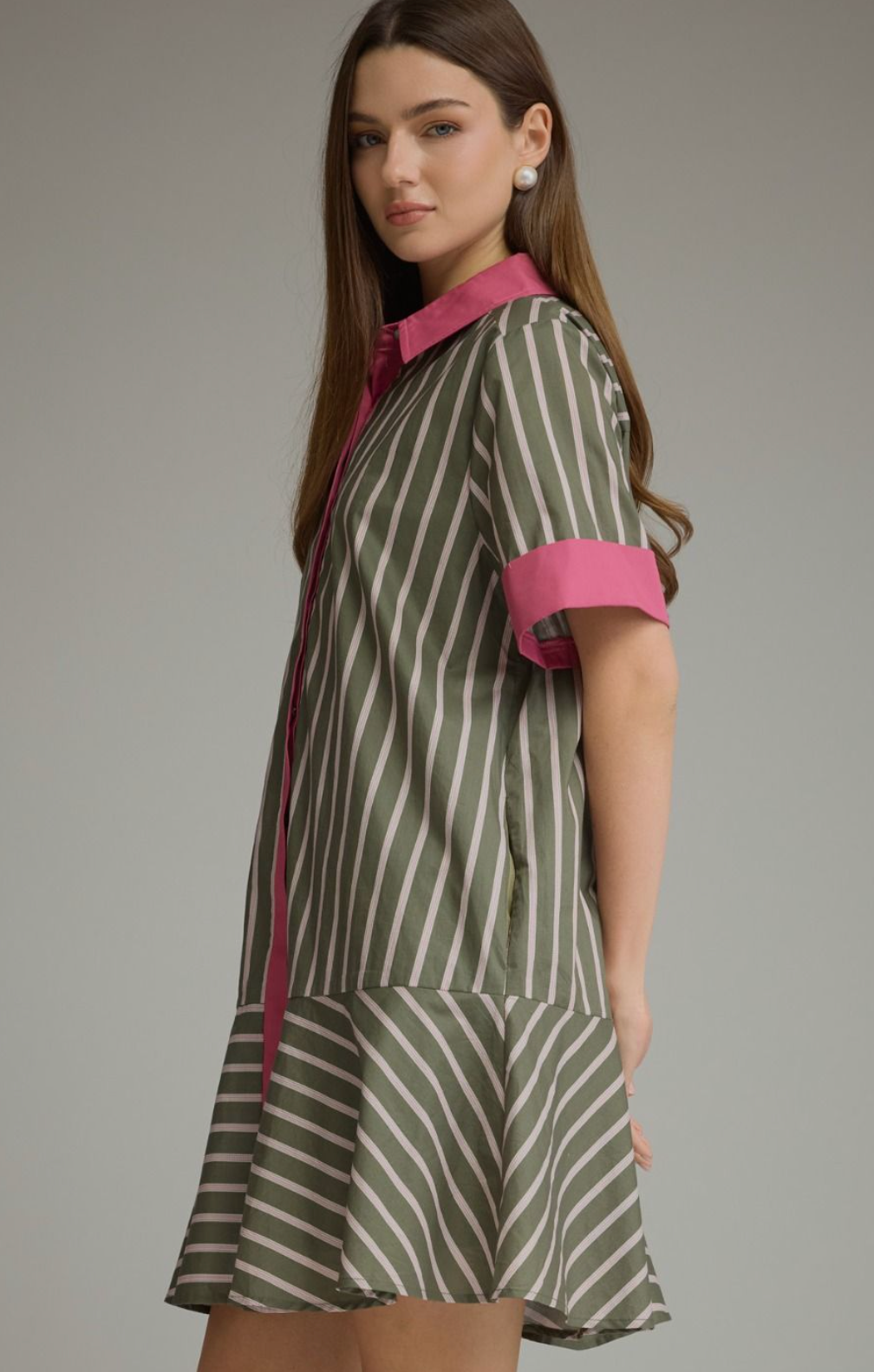 Stripe short sleeve mini dress