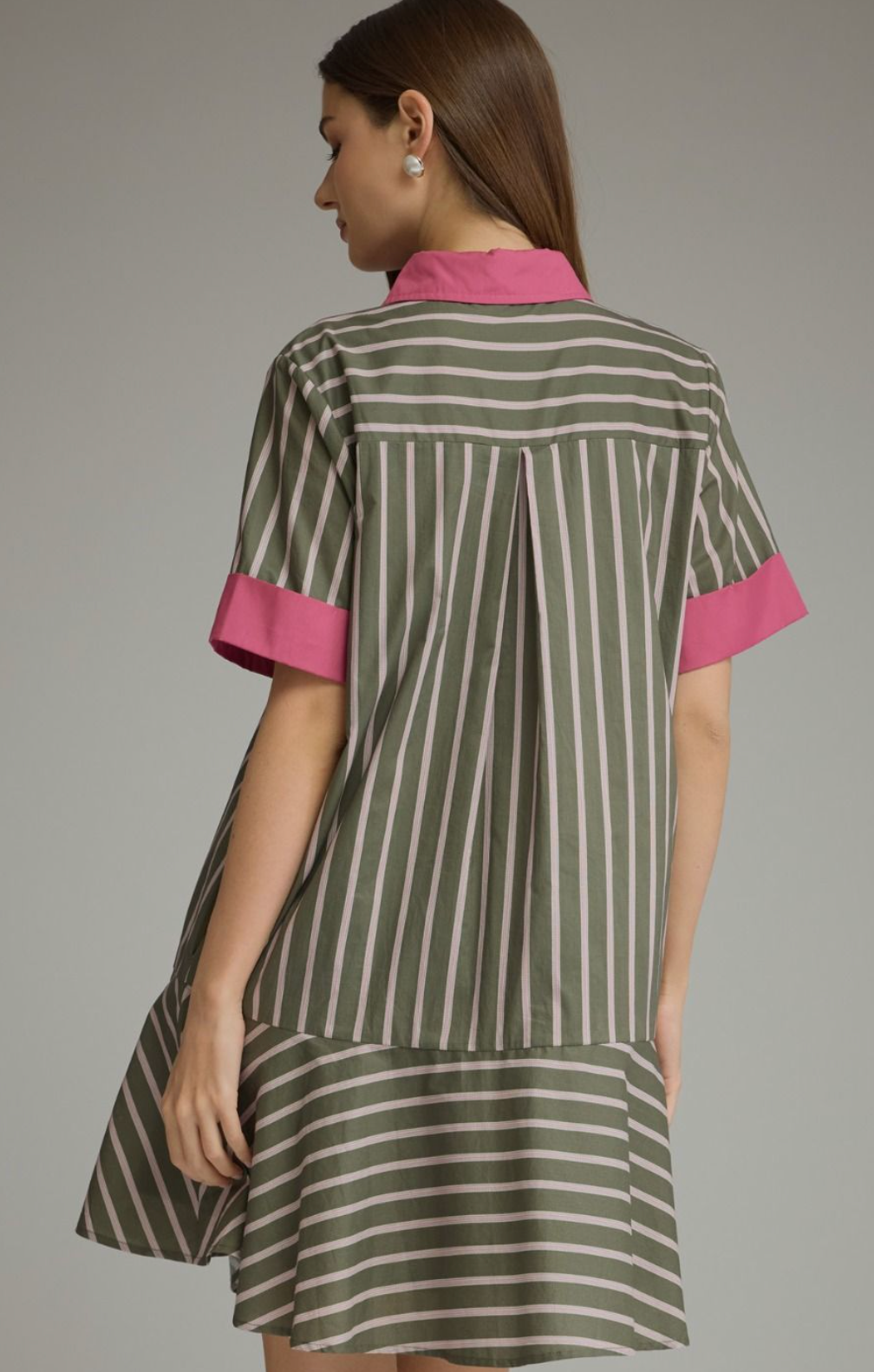 Stripe short sleeve mini dress