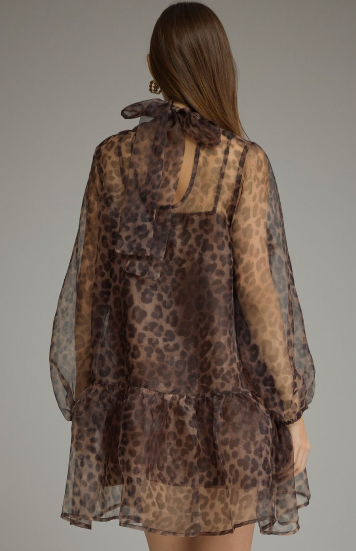 Sheer Leopard Overlay Dress