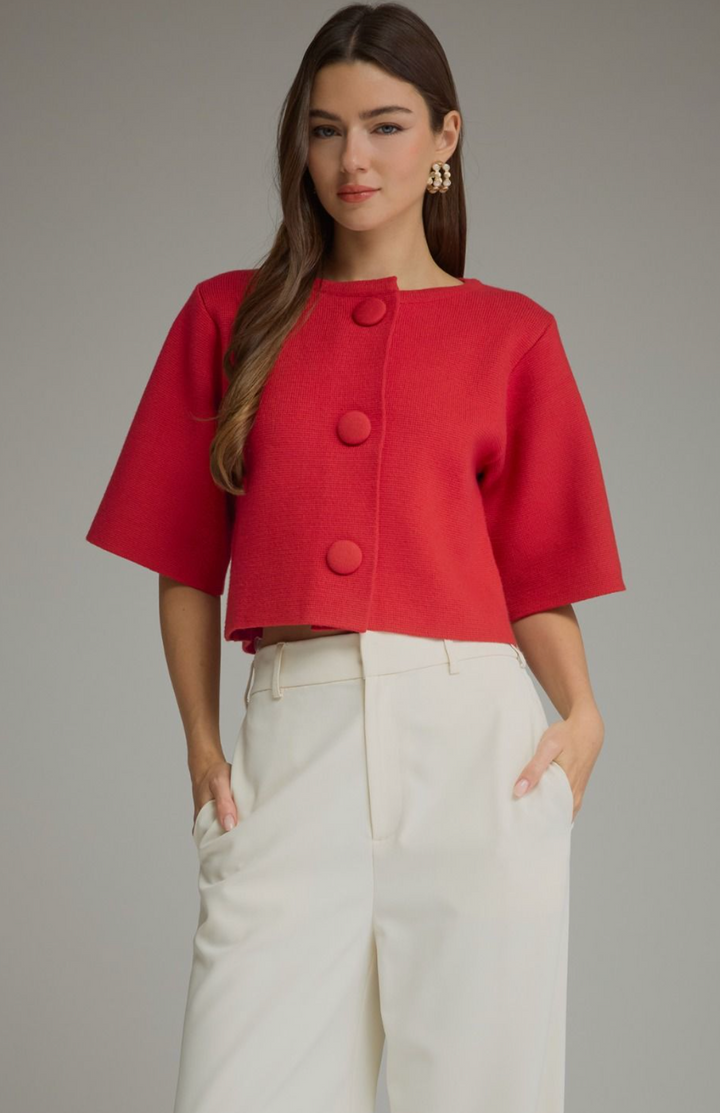Short Sleeve Button Up Jacket