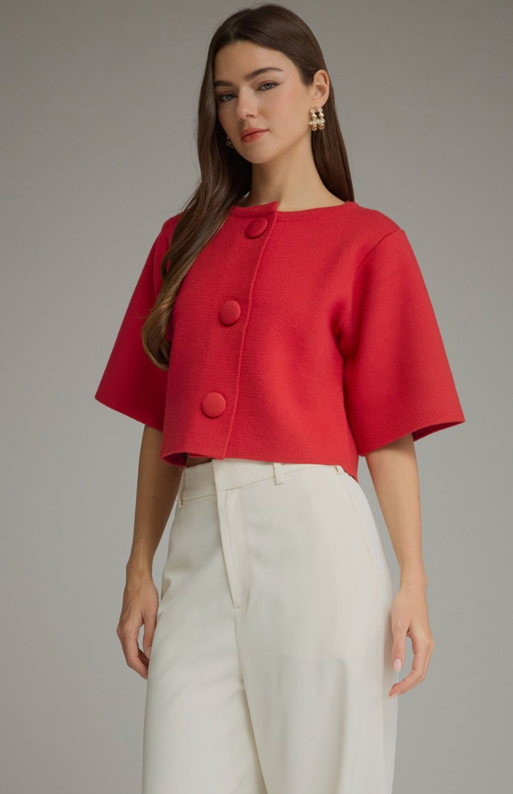 Short Sleeve Button Up Jacket