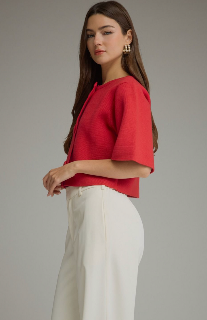 Short Sleeve Button Up Jacket