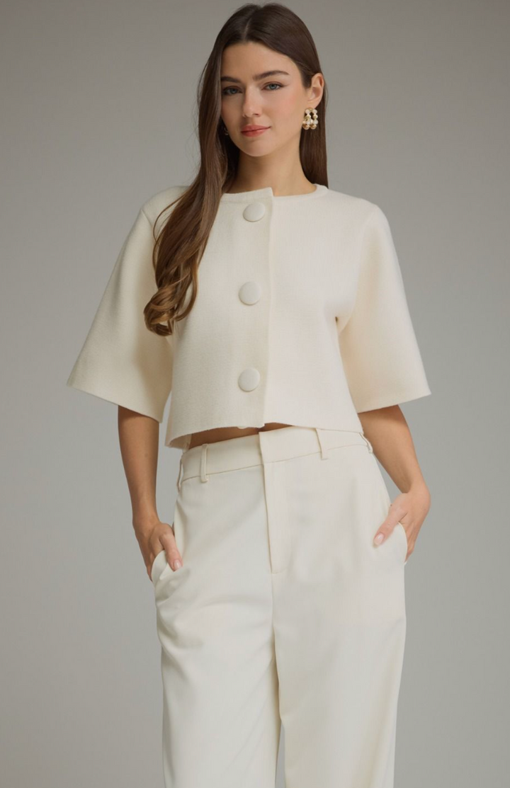 Short Sleeve Button Up Jacket