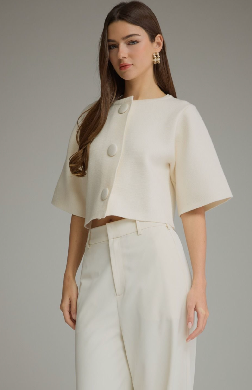 Short Sleeve Button Up Jacket
