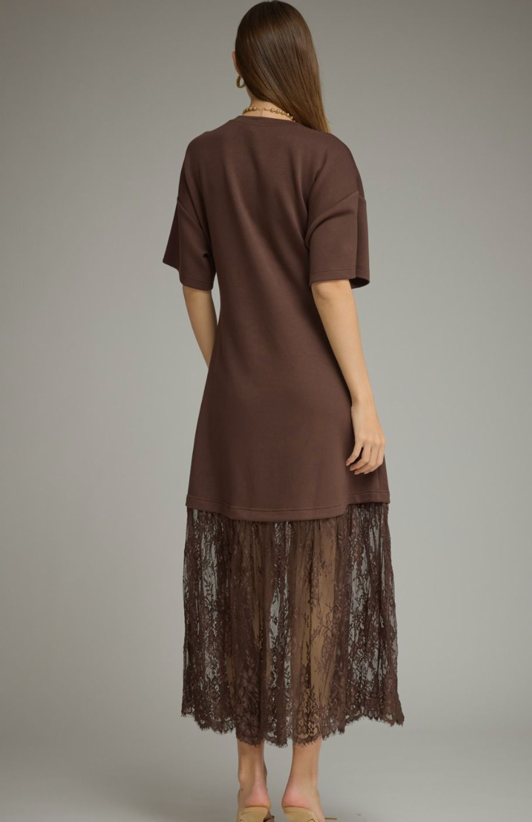 Solid Lace Skirt Dress