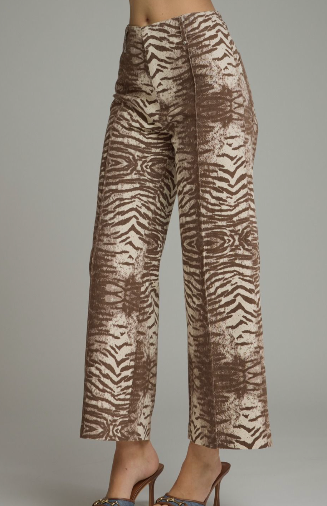 Animal Print Wide Leg Pant