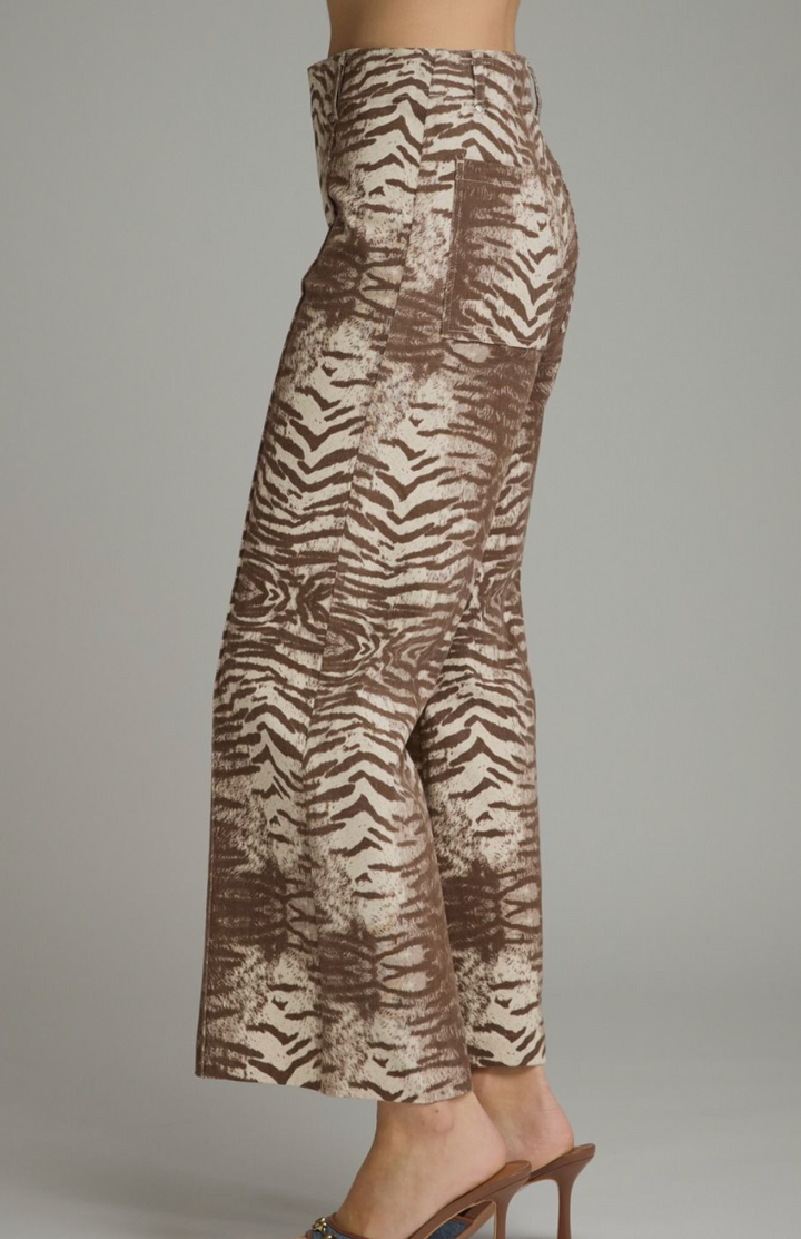 Animal Print Wide Leg Pant