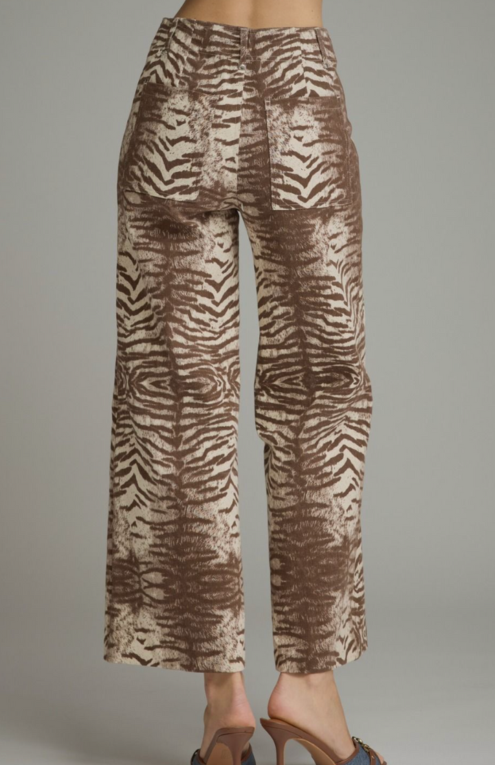 Animal Print Wide Leg Pant