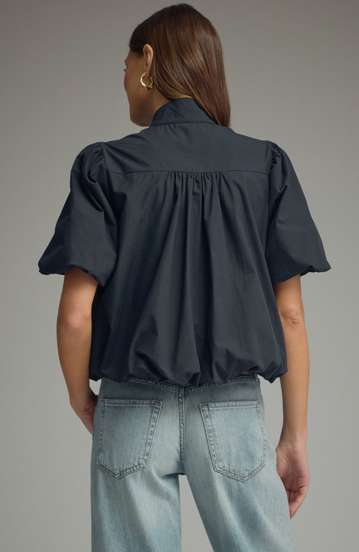 Bubble Hem High Neck Top