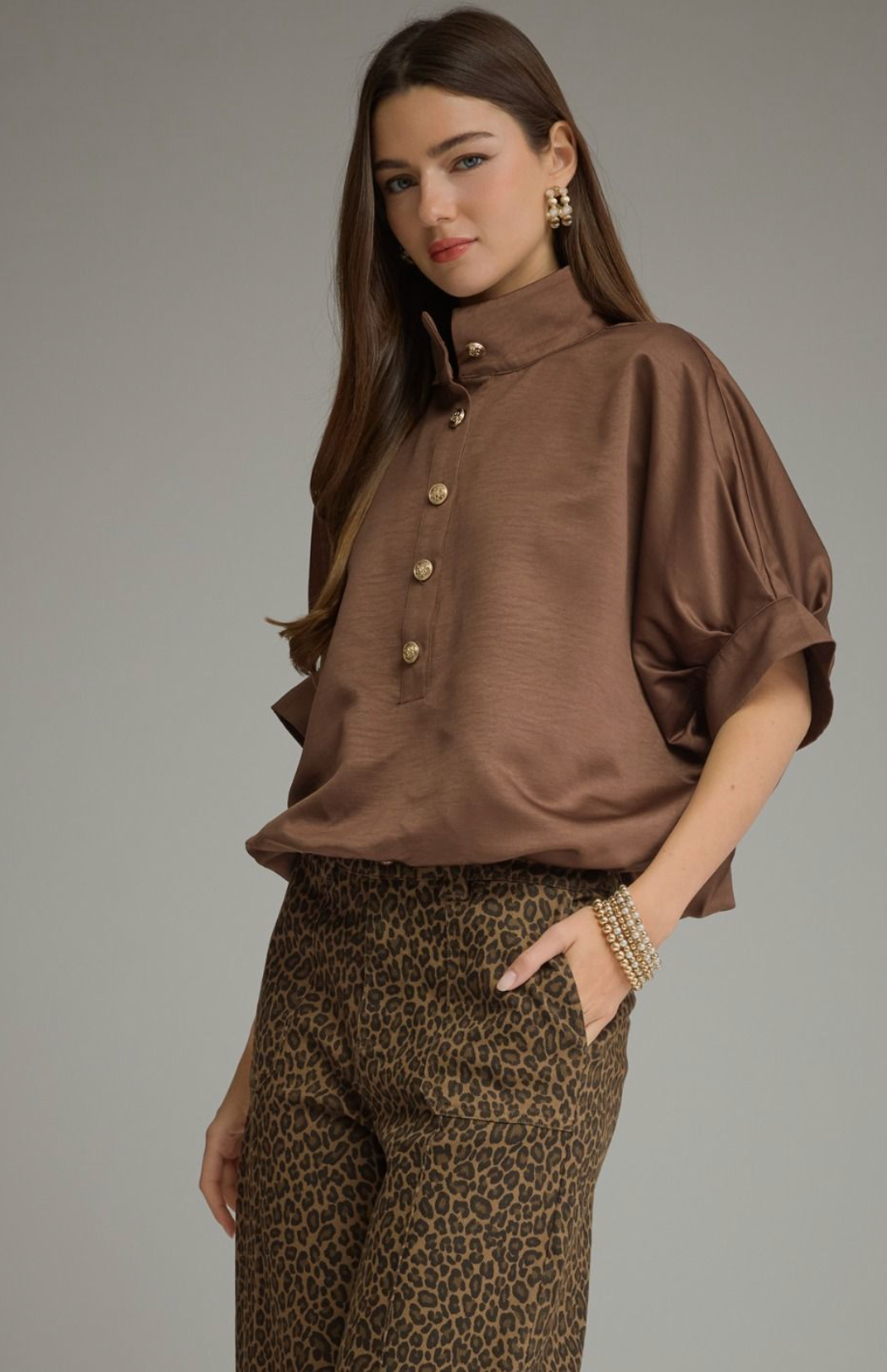 Silk Button Up Top