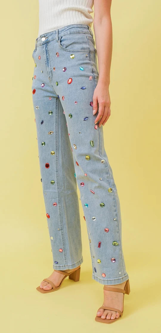Mid Rise Jewel Jean