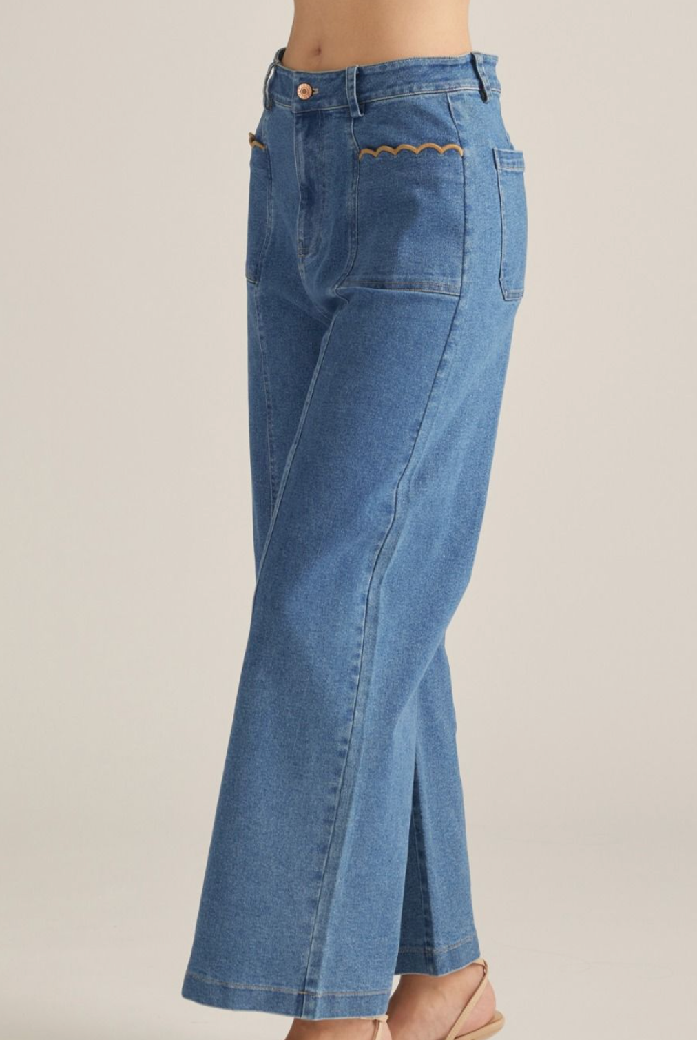 Scallop Pocket Denim Pant