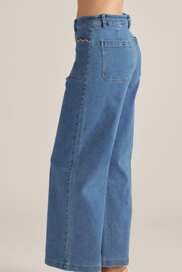 Scallop Pocket Denim Pant