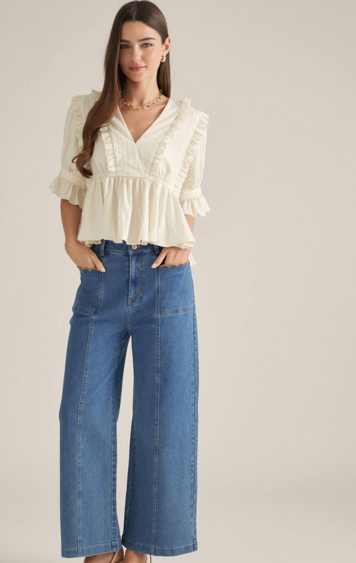 Scallop Pocket Denim Pant