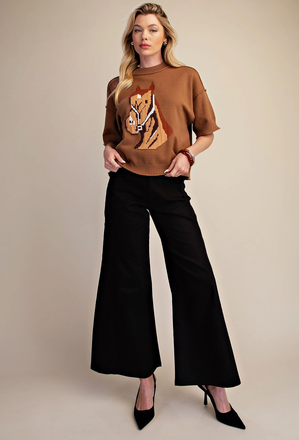 Western Horse Crew Neck Sweater