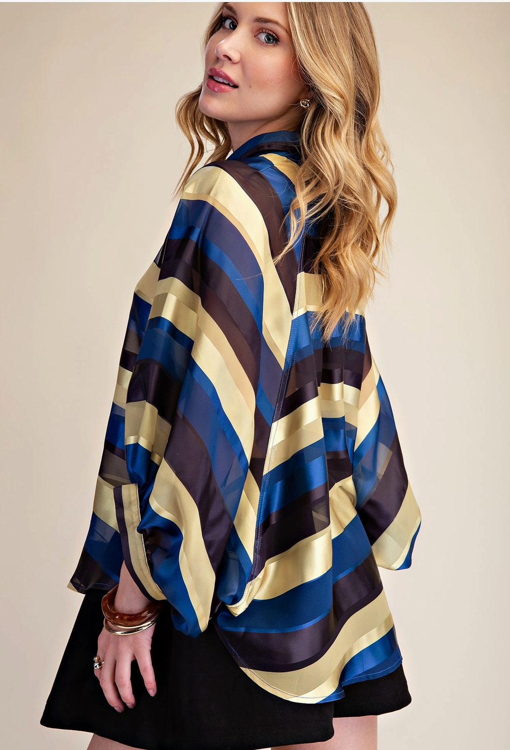Stripe Ballon Sleeve Shirt